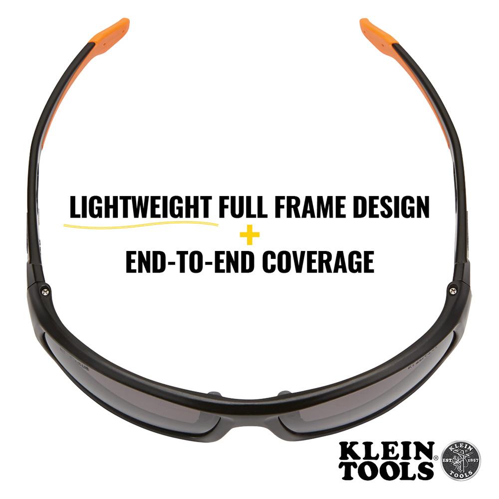 Klein Tools 60164 Professional Safety Glasses, Full Frame, Gray Lens