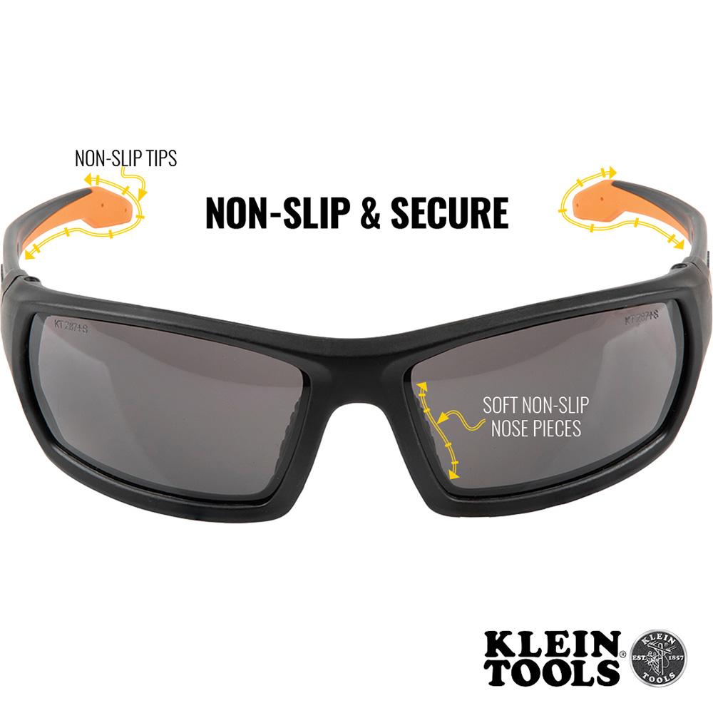 Klein Tools 60164 Professional Safety Glasses, Full Frame, Gray Lens