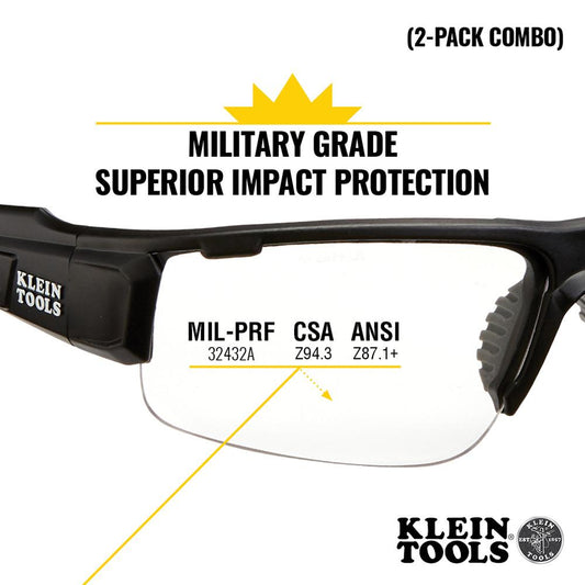 Klein Tools 60173 Pro Safety Glasses-Semi-Frame, Combo Pack