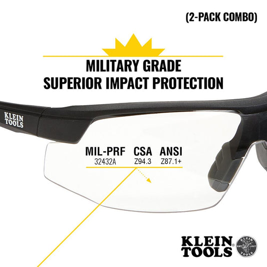 Klein Tools 60174 Standard Safety Glasses-Semi Frame, Combo Pack