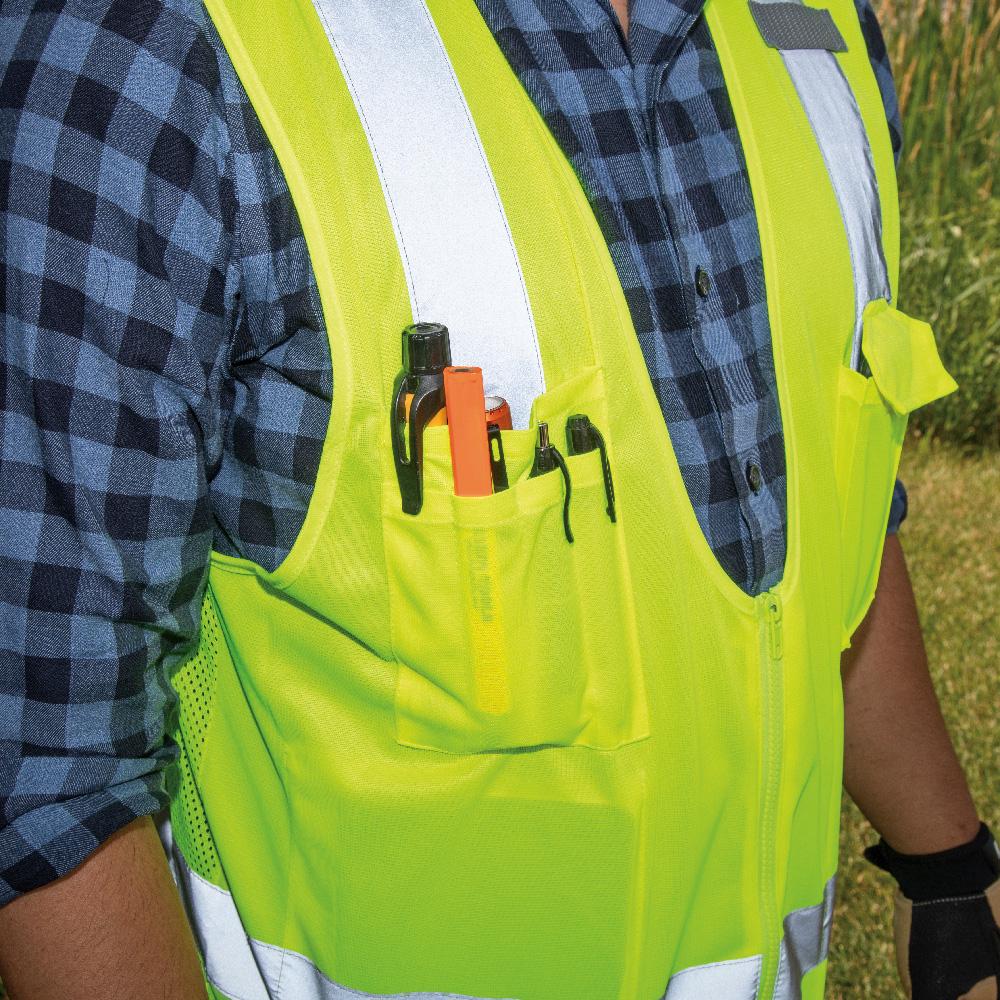 Klein Tools 60268 Safety Vest, High-Visibility Reflective Vest, Xl