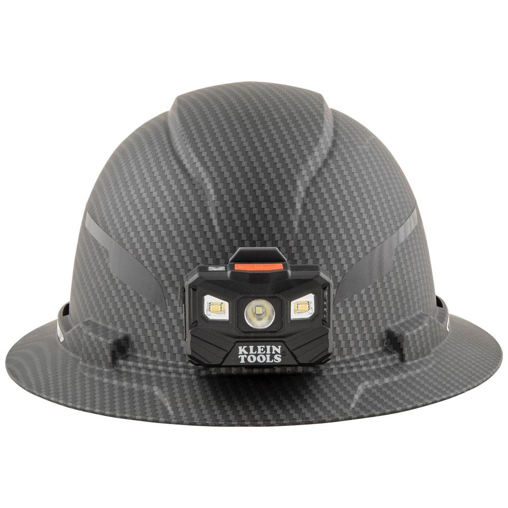 Klein Tools 60346 Hard Hat, Premium Karbn Pattern, Non-Vented Full Brim, Class E, Lamp