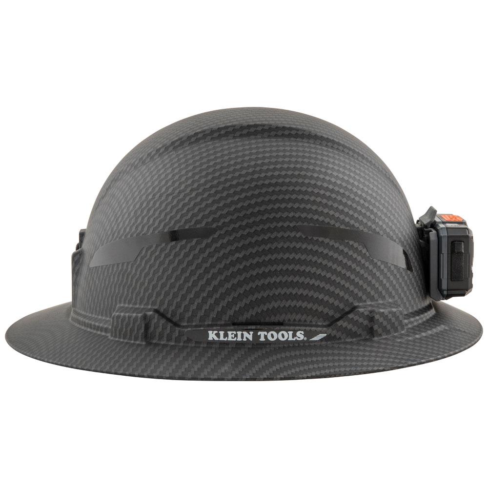 Klein Tools 60346 Hard Hat, Premium Karbn Pattern, Non-Vented Full Brim, Class E, Lamp