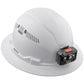 Klein Tools 60407RL Hard Hat, Vented, Full Brim With Rechargeable Headlamp, White