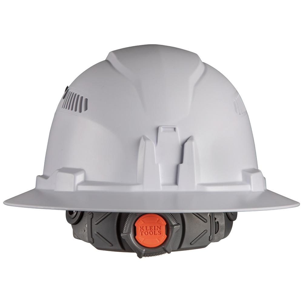 Klein Tools 60407RL Hard Hat, Vented, Full Brim With Rechargeable Headlamp, White