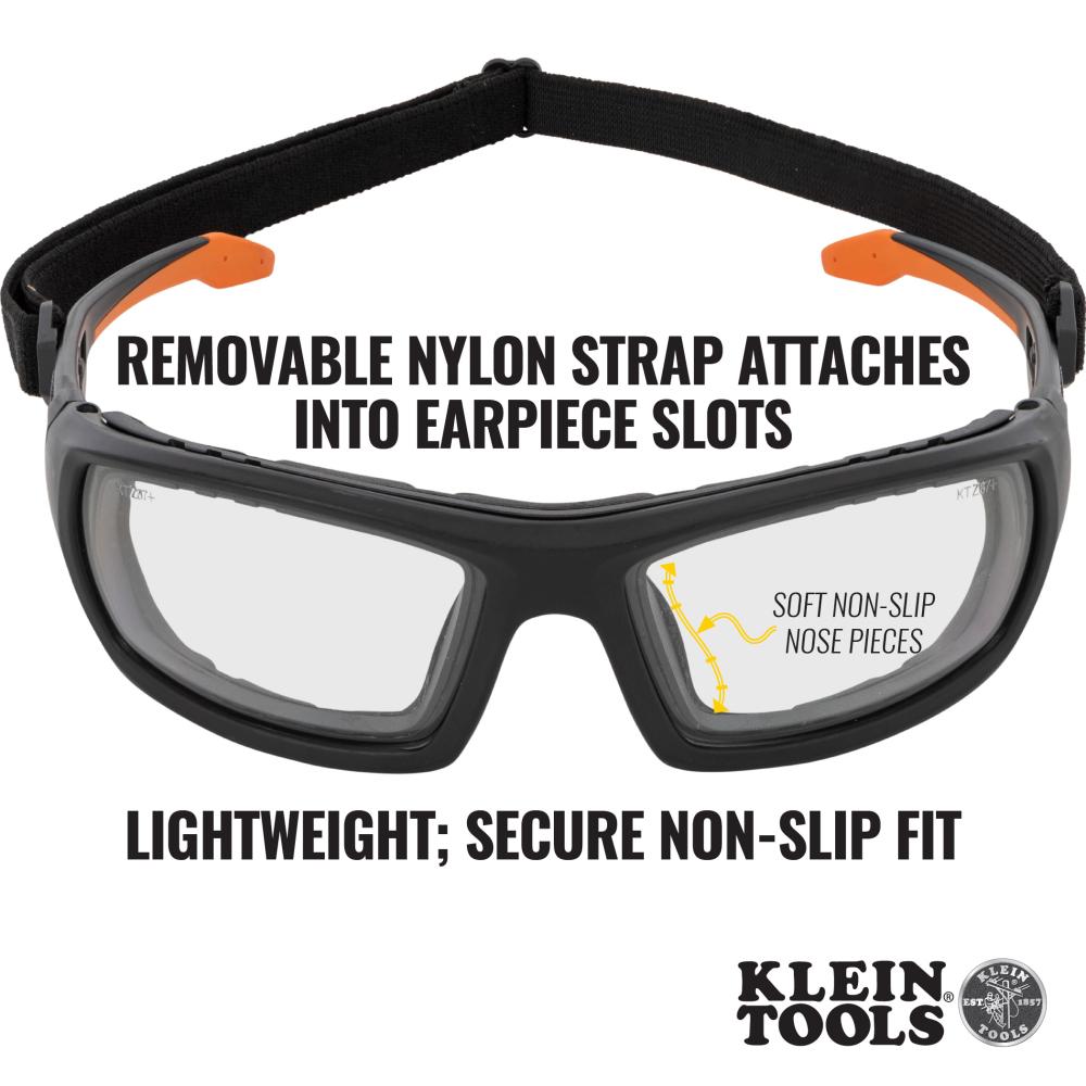 Klein Tools 60470 Professional Full-Frame Gasket Safety Glasses, Clear Lens