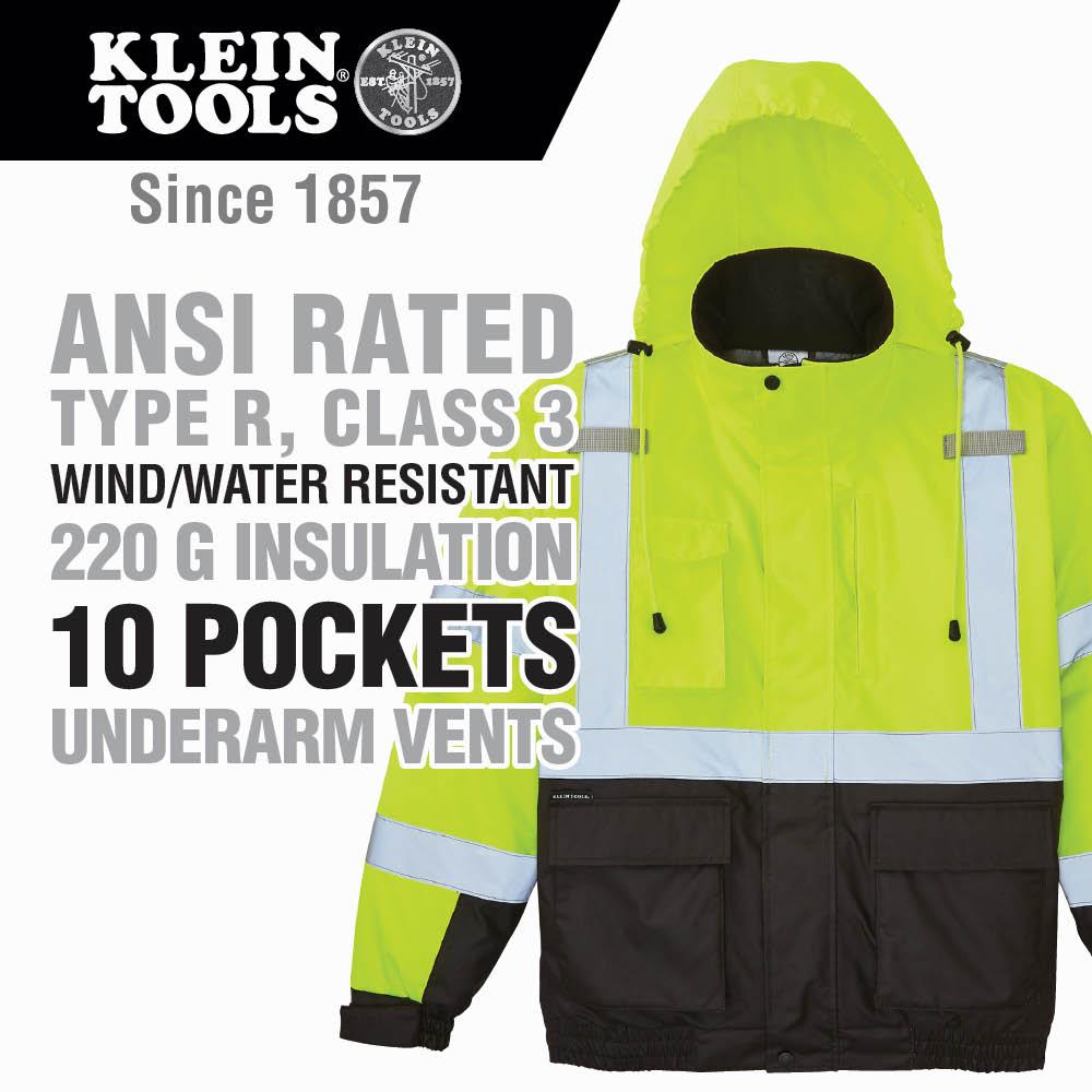 Klein Tools 60501 High-Visibility Winter Bomber Jacket, 2Xl