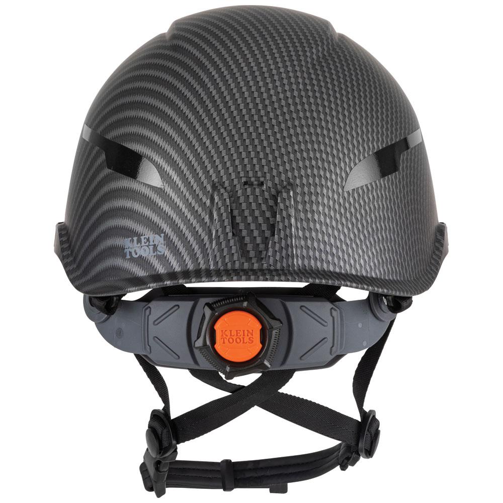 Klein Tools 60515 Safety Helmet, Premium Karbn Pattern, Non-Vented, Class E, Headlamp
