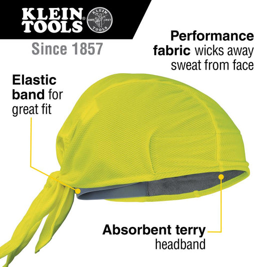 Klein Tools 60546 Cooling Do Rag, High-Visibility Yellow, 2-Pack