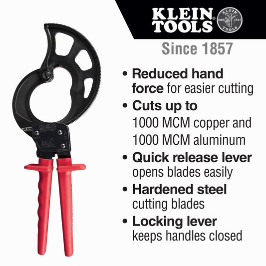 Klein Tools 63750 Ratcheting Cable Cutter- 750 Mcm