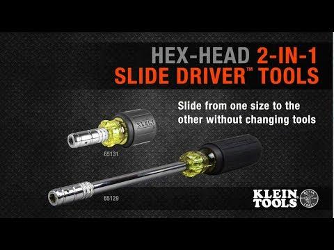Klein Tools 65131 2-In-1 Nut Driver, Hex Head Slide Drive, 1-1/2-Inch