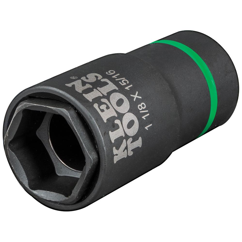 Klein Tools 66066 2-In-1 Impact Socket, 6-Point, 1-1/8 And 15/16-Inch