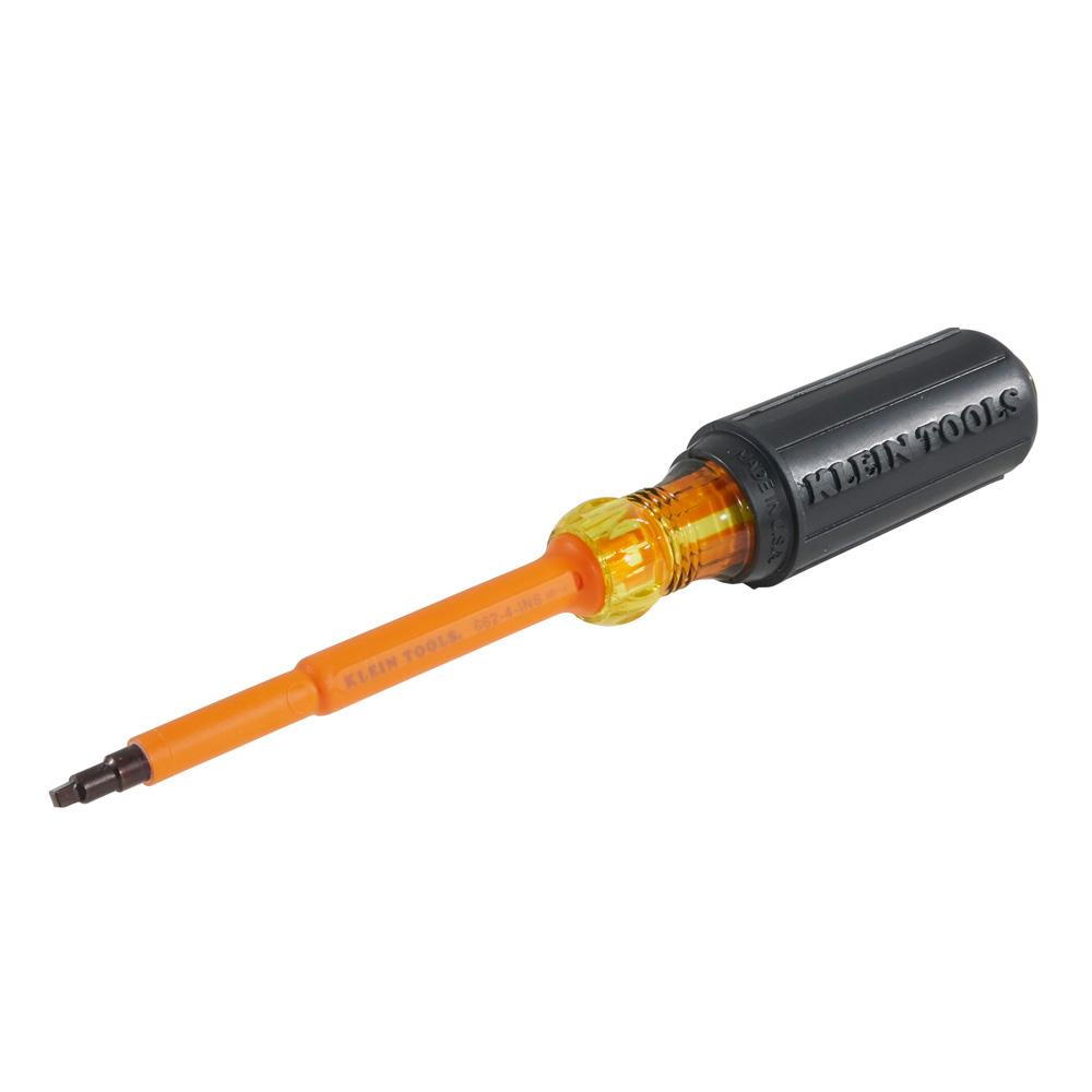 Klein Tools 662-4-INS Insulated Screwdriver, #2 Square, 4'' Shank