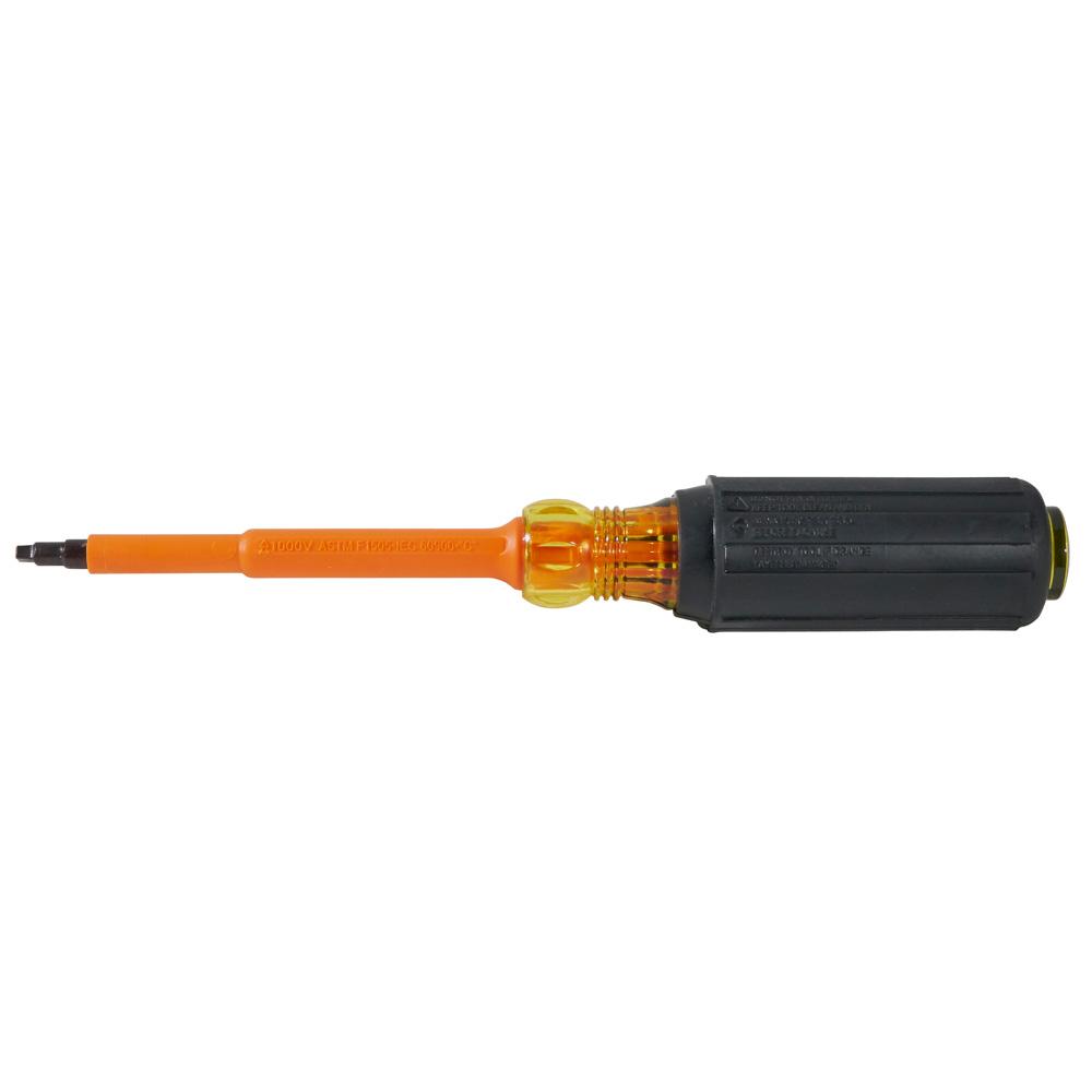 Klein Tools 662-4-INS Insulated Screwdriver, #2 Square, 4'' Shank
