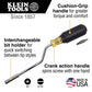 Klein Tools 67100 Multi-Bit Screwdriver, 2-In-1 Rapi-Drive Phillips And Slotted Bits