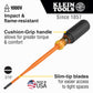 Klein Tools 6916INS Slim-Tip Insulated Screwdriver, 3/16-Inch Cabinet, 6-Inch Round Shank