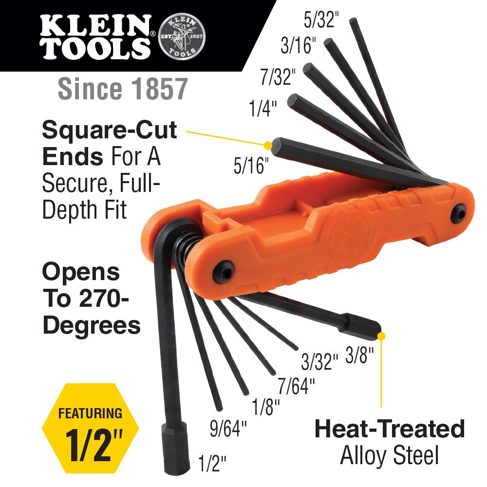 Klein Tools 70550 Klein Tools Pro Folding Hex Key Sets