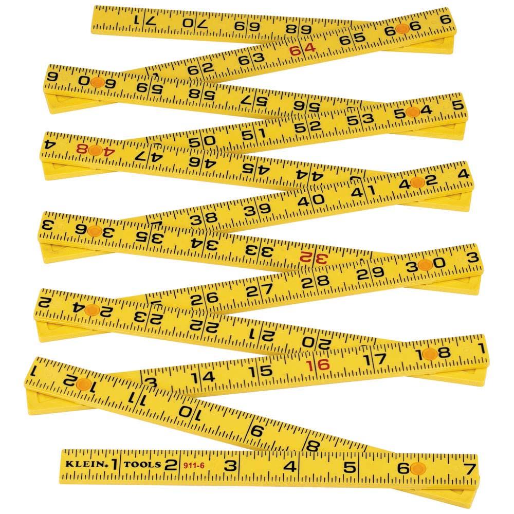 Klein Tools 911-6 Fiberglass Folding Rule, Outside Reading