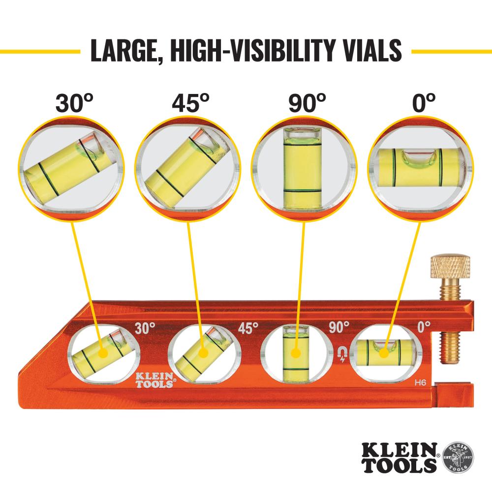 Klein Tools 935AB4V Accu-Bend Level, 4 Vial