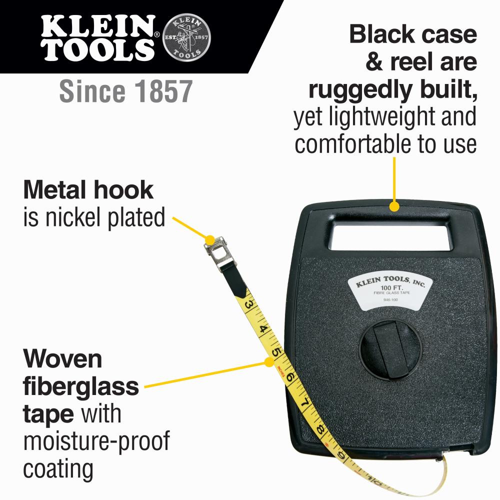 Klein Tools 946-100 86053 100' Fiberglass Ta