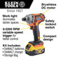 Klein Tools BAT20CD1 Battery-Operated Compact Impact Driver, 1/4-Inch Hex Drive, Full Kit