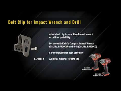 Klein Tools BAT20CTCLIP Belt Clip For Impact Wrench And Drill (Cat. Nos. Bat20Cw And Bat20Cd)