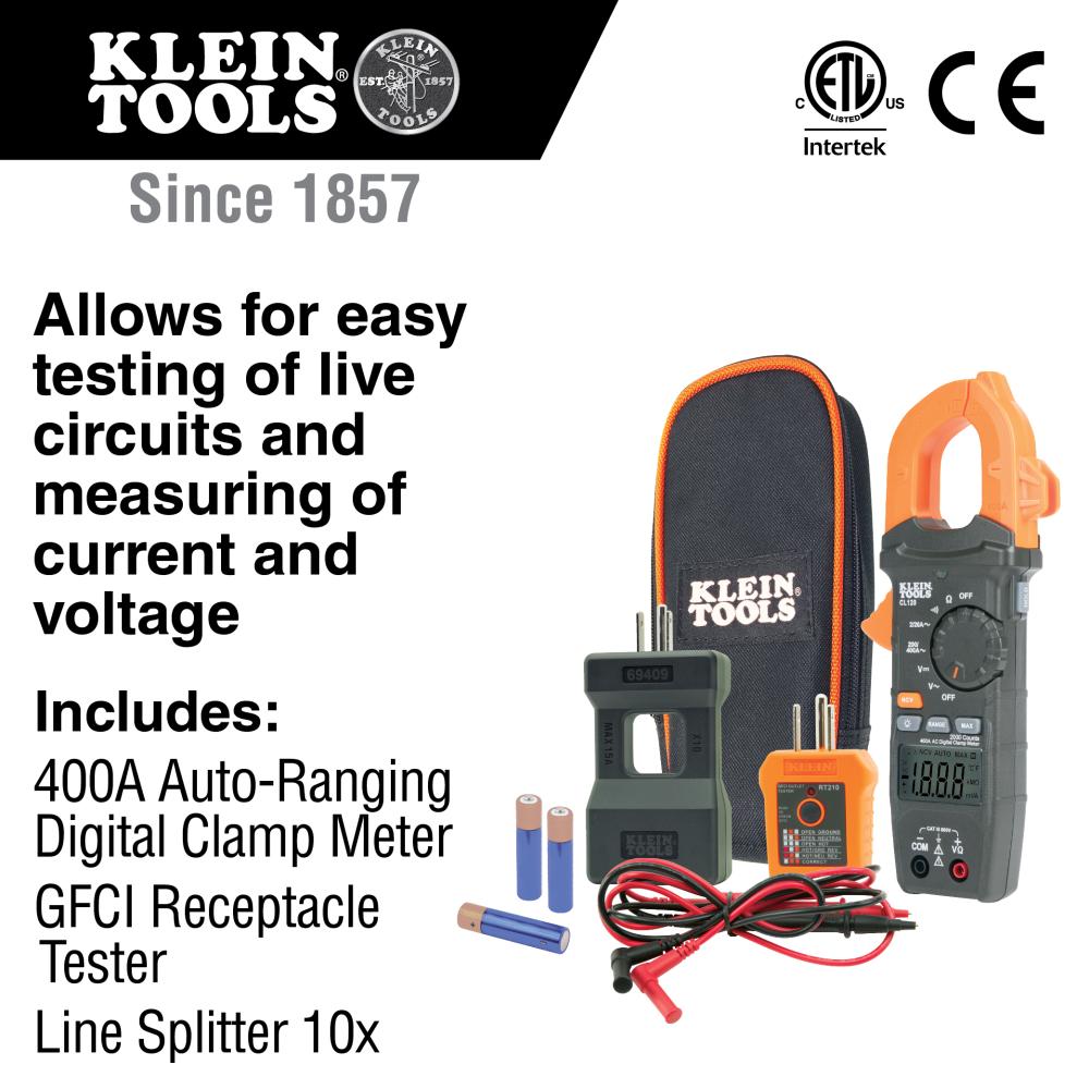 Klein Tools CL120KIT Clamp Meter Electrical Test Kit