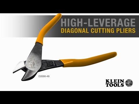 Klein Tools D2000-49 Diagonal Cutting Pliers, Angled Head, 9-Inch