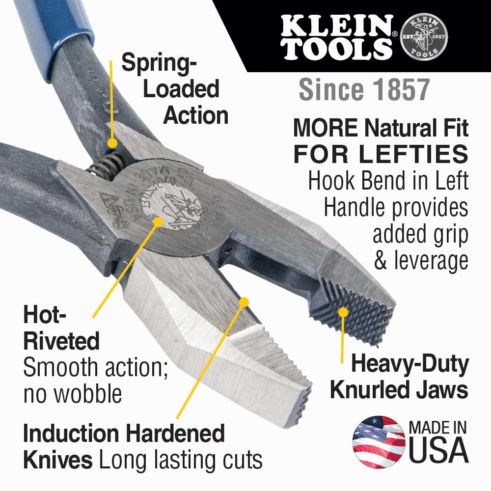 Klein Tools D201-7CSTLFT Klein Tools D2017Cstlft Klein Tools Ironworker'S Left-Handed Spring-Loaded Rebar Pliers