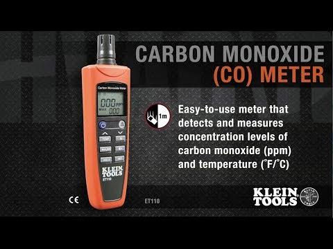 Klein Tools ET110 Carbon Monoxide Detector With Carry Pouch And Batteries