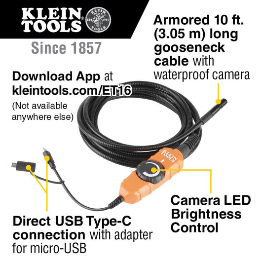 Klein Tools ET16 Borescope For Android® Devices