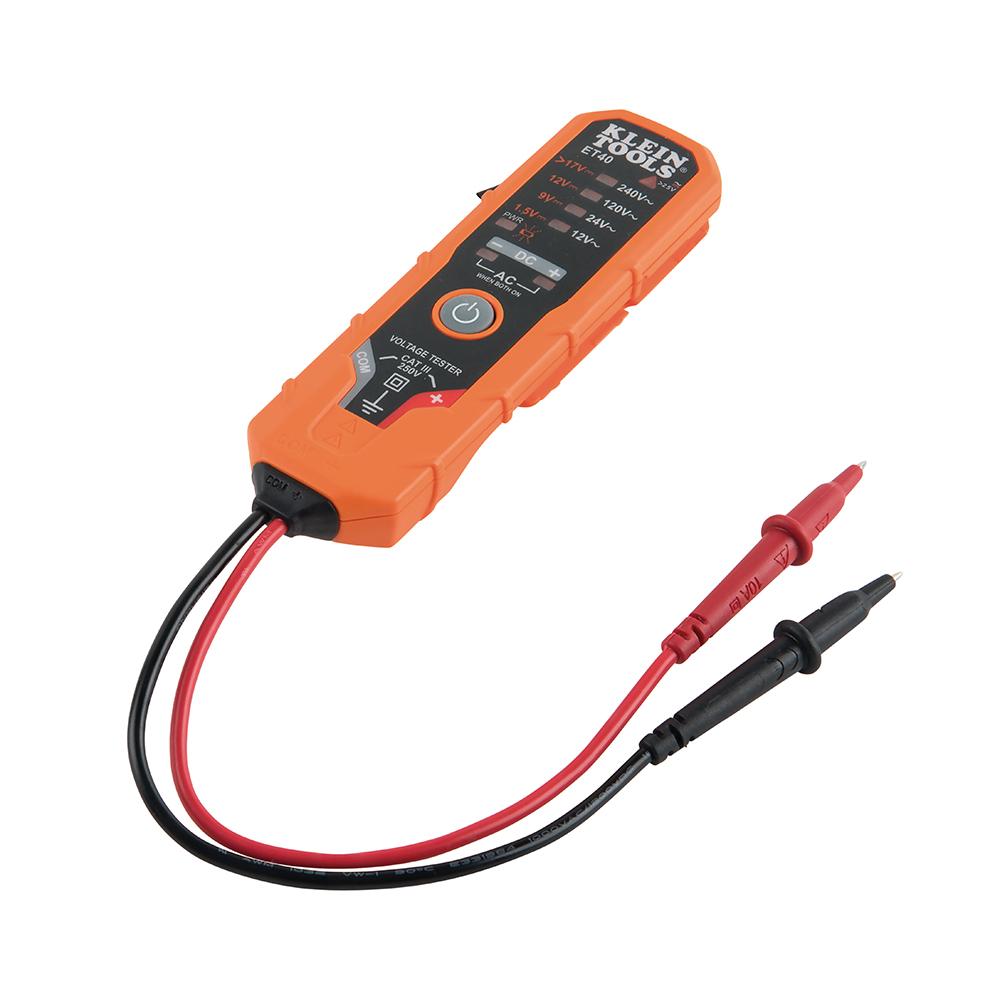 Klein Tools ET40 Digital Ac/Dc Voltage Tester 12 To 240V Ac, 1.5 To 24V Dc