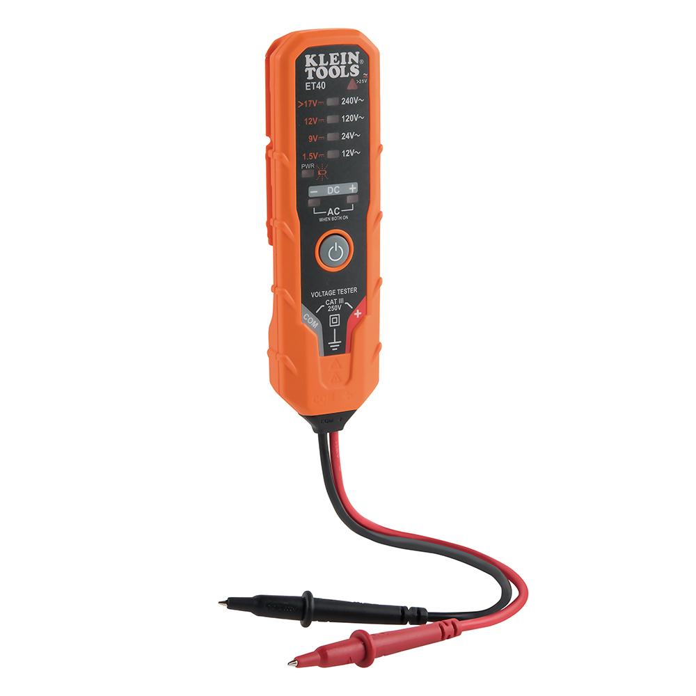 Klein Tools ET40 Digital Ac/Dc Voltage Tester 12 To 240V Ac, 1.5 To 24V Dc