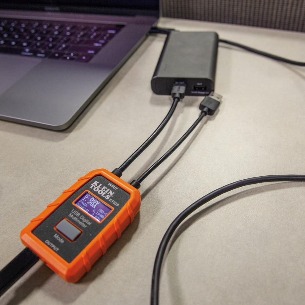 Klein Tools ET920 Usb Digital Meter, Usb-A And Usb-C