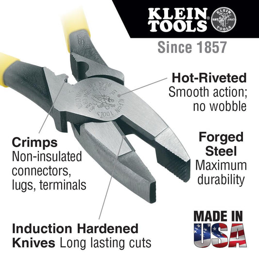 Klein Tools J2000-9NECR 72104-5 Journeyman 2000Series Side Cutting Plie