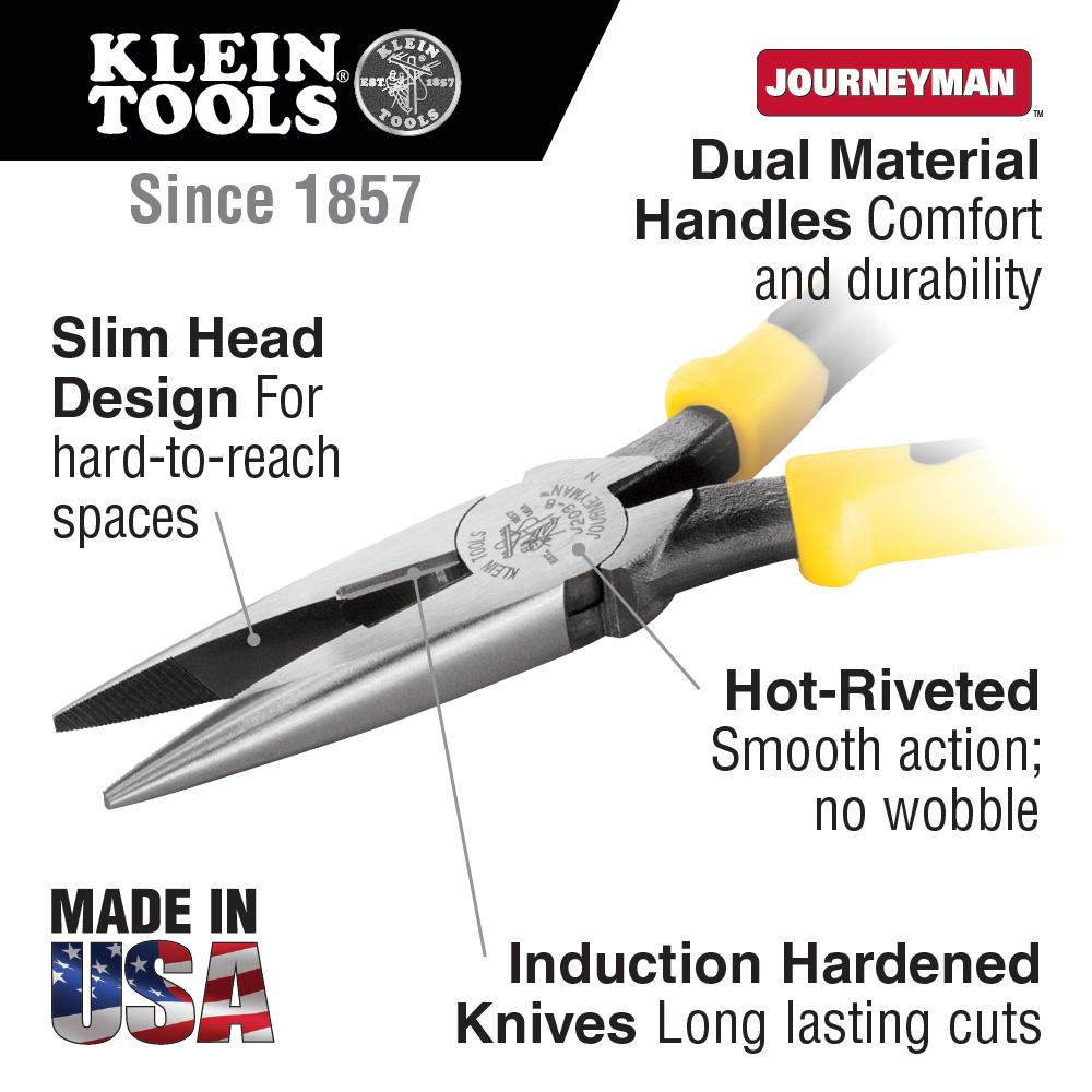 Klein Tools J203-8 72111-3 Journeyman Longnose Pliers