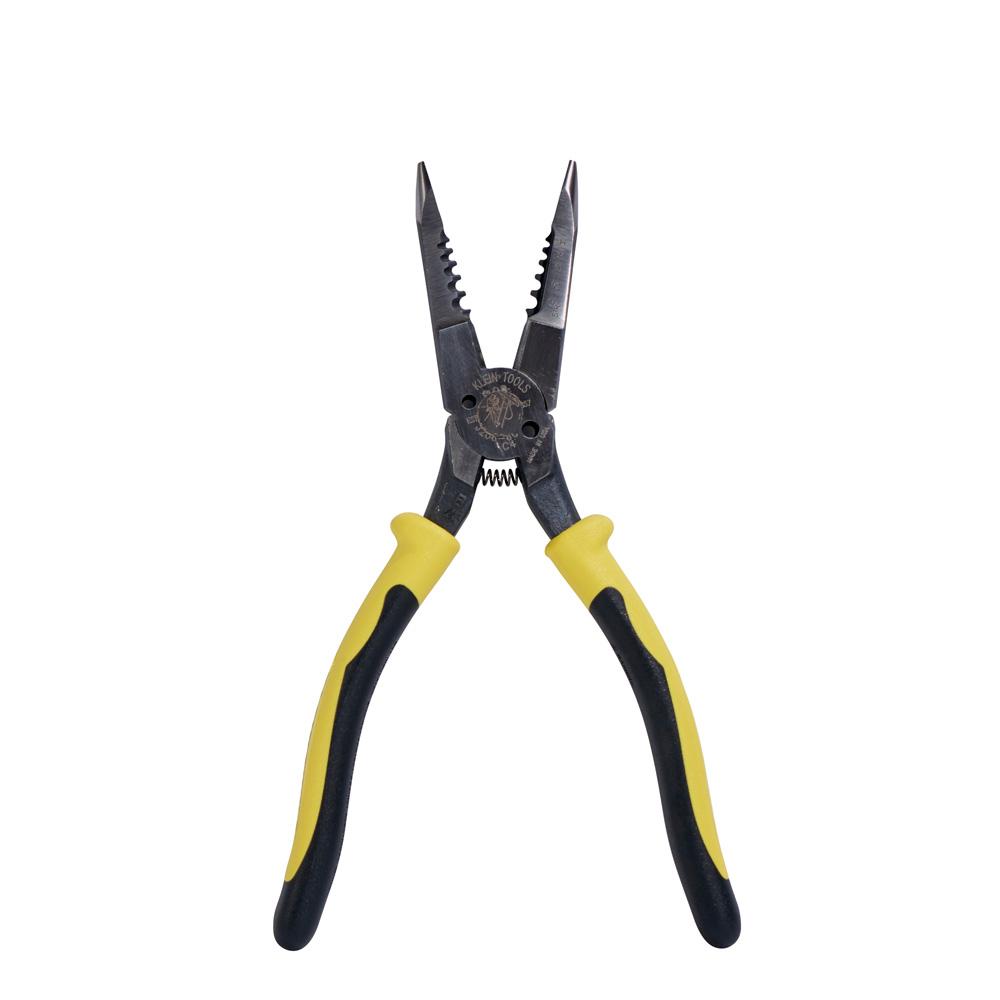 Klein Tools J206-8C Pliers, All-Purpose Needle Nose, Spring Loaded, Cuts, Strips, 8.5-Inch