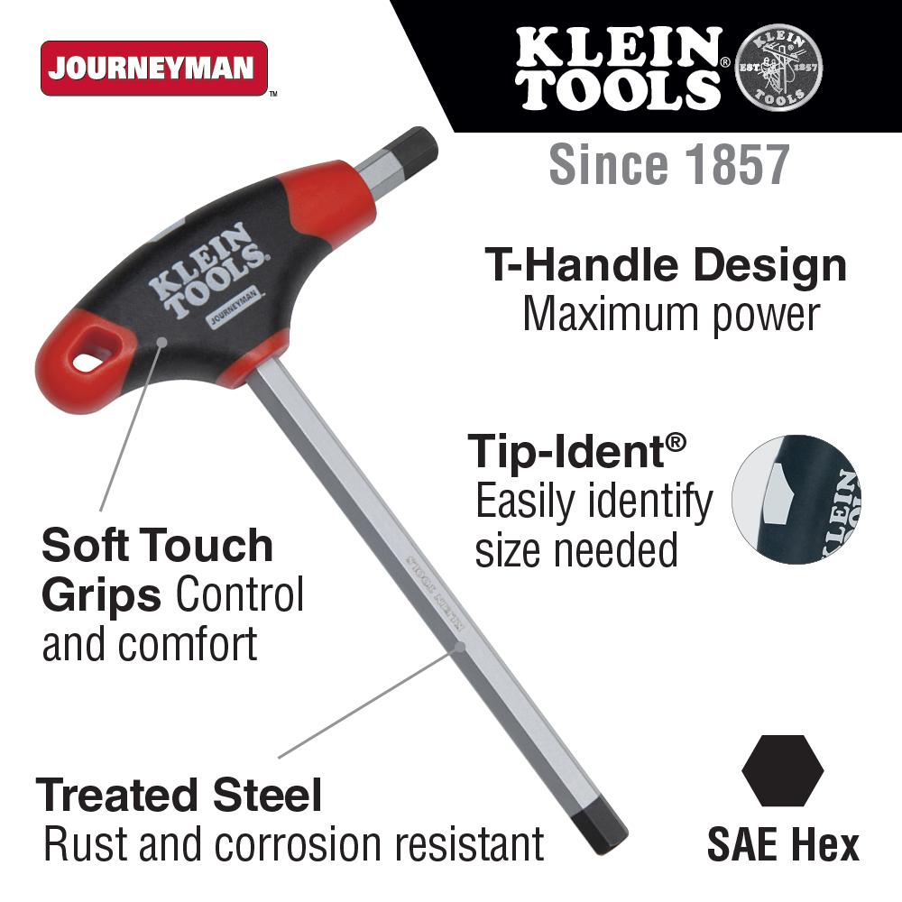 Klein Tools JTH4E08 1/8" Hex Journeyman T-Handle 4"