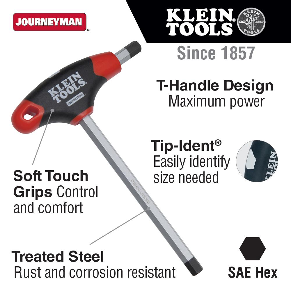 Klein Tools JTH4E15 3/8 Hex Journeyman T-Handle 4"