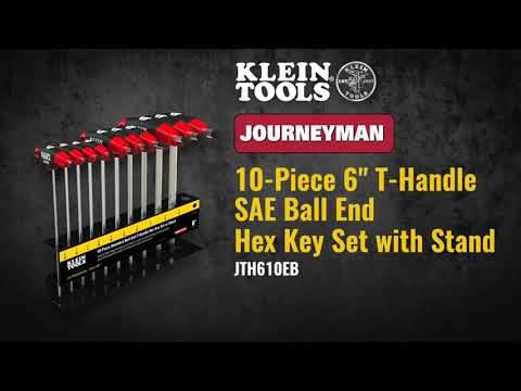 Klein Tools JTH610EB 10 Pc 6" Sae Ball-End Journeyman T-Handle Set