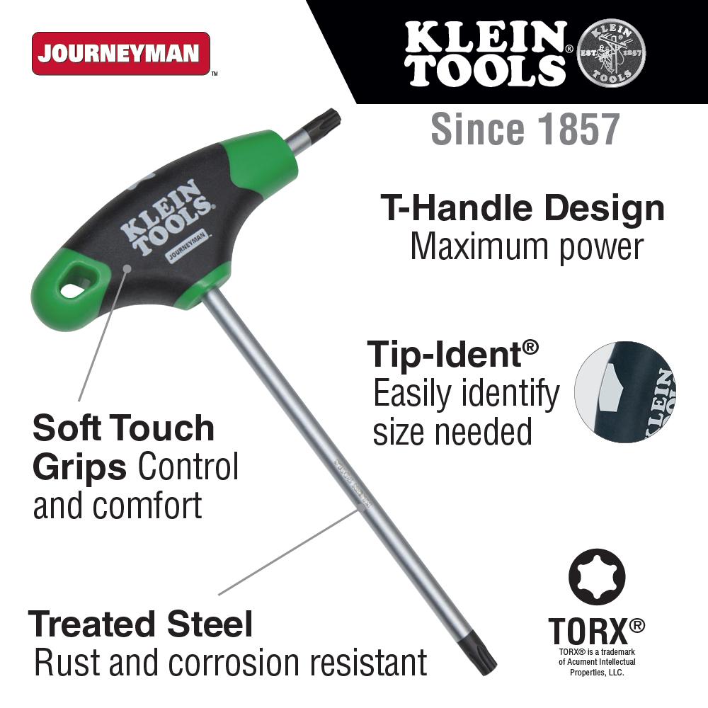 Klein Tools JTH67T 7 Pc 6" Torx Journeymant-Handle Set W/ Stand