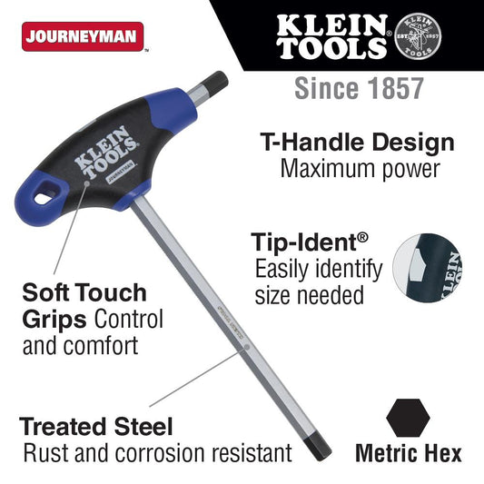 Klein Tools JTH98M 8 Pc Metric Journeyman T- Handle Set W/ Stand