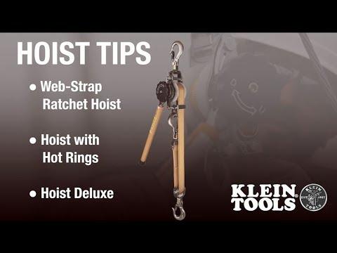 Klein Tools KN1500PEXH Web-Strap Ratchet Hoist With Hot Rings