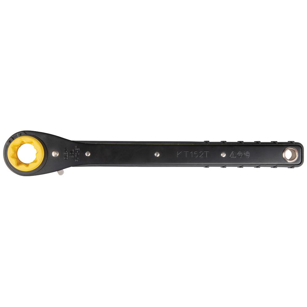 Klein Tools KT152T 4-In-1 Lineman'S Slim Ratcheting Wrench