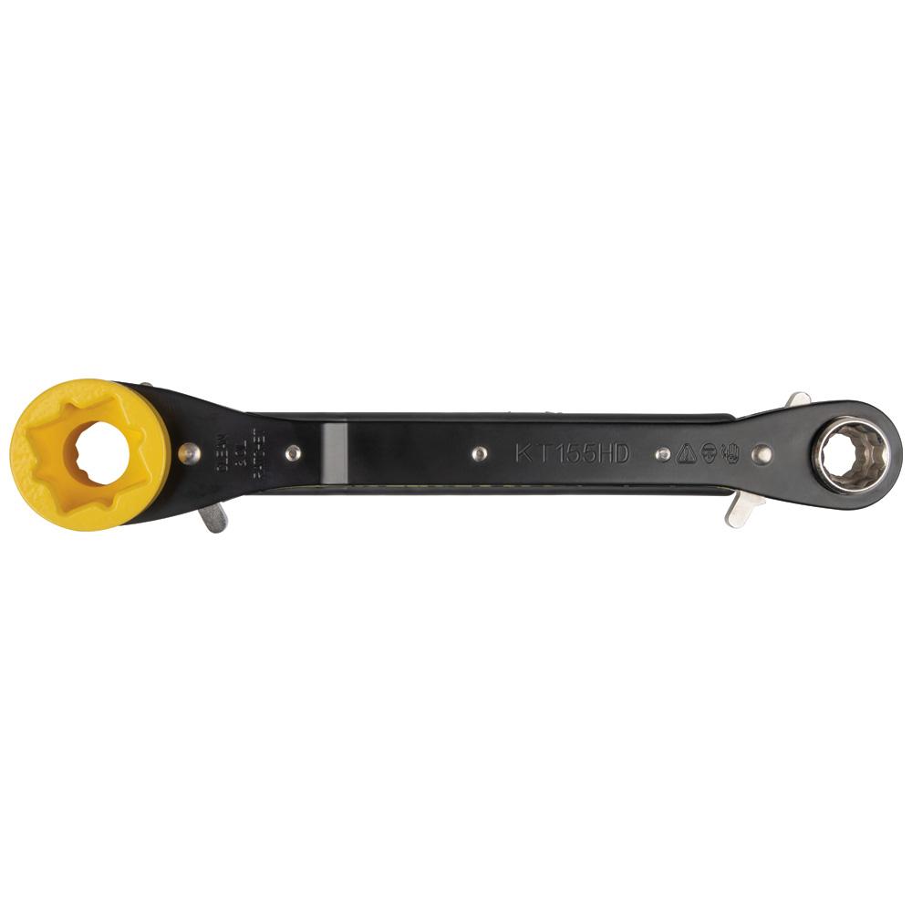 Klein Tools KT155HD 6-In-1 Lineman'S Ratcheting Wrench, Heavy-Duty