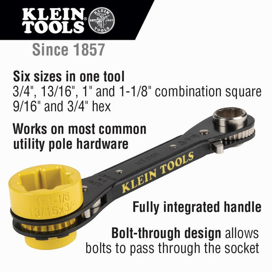 Klein Tools KT155T 5 In 1 Lineman Wrench