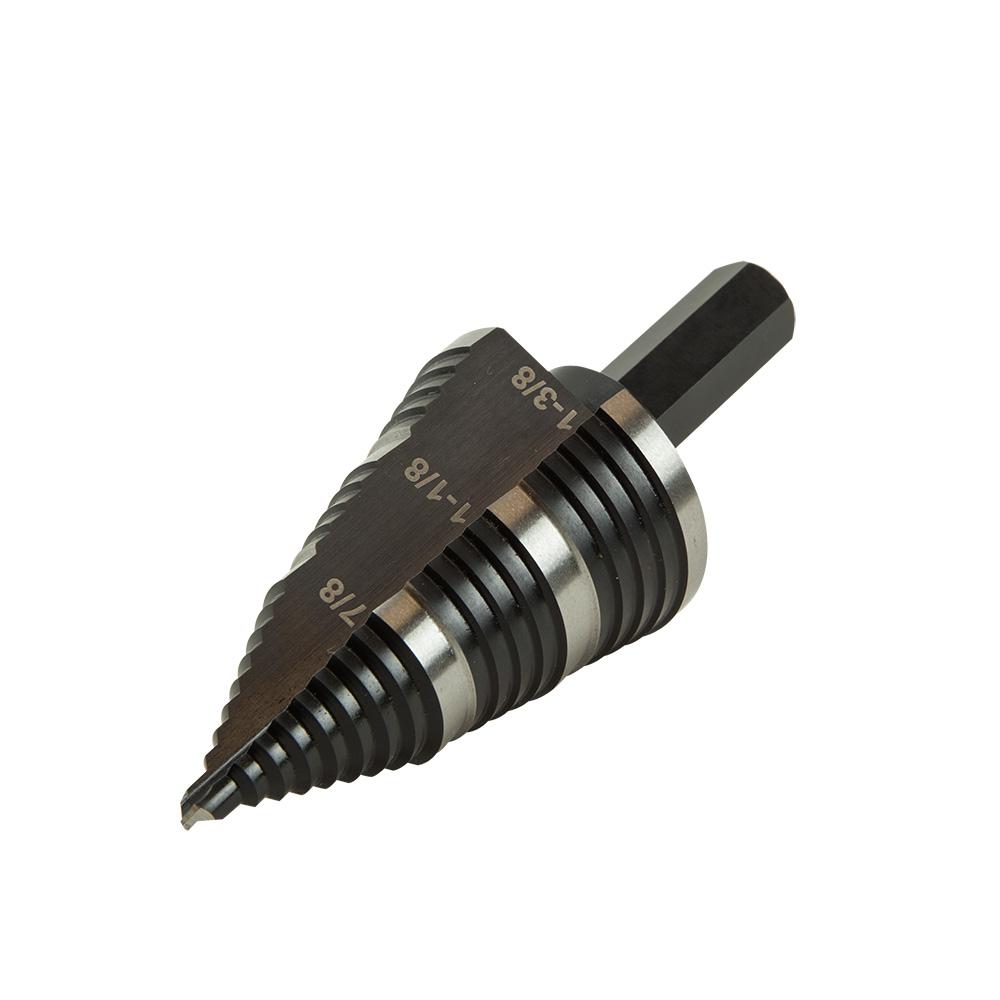 Klein Tools KTSB15 Step Drill Bit #15 Double Fluted 7/8 To 1-3/8-Inch