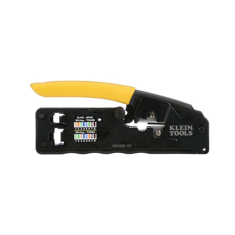 Klein Tools VDV226-107 Ratcheting Data Cable Crimper / Stripper / Cutter, Compact