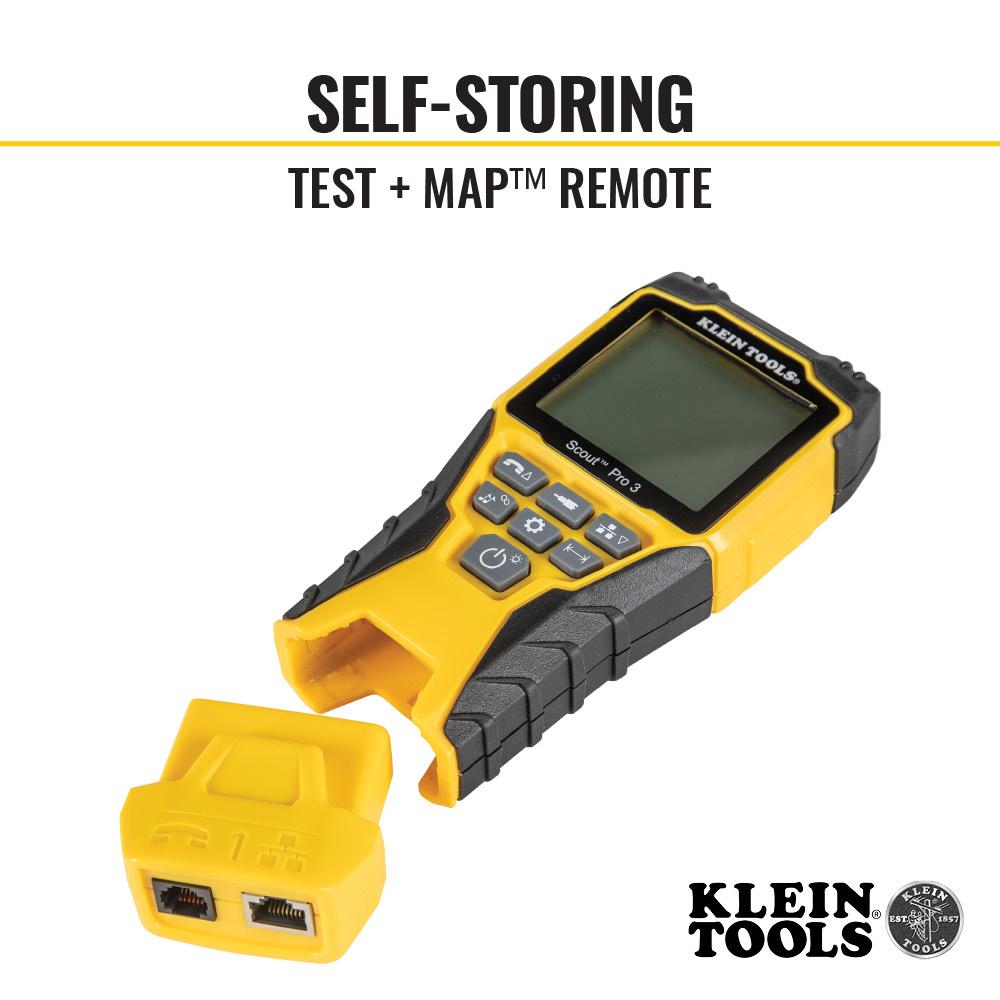 Klein Tools VDV501-851 Cable Tester Kit with Scout ® Pro 3 Tester, Remotes, Adapter, Battery