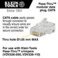 Klein Tools VDV826-703 Pass-Thru Modular Data Plug, RJ45-CAT6, 50-Pack